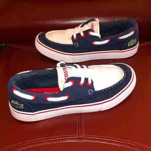 Blue, Red & White Lacoste Canvas Shoes